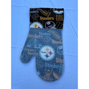 Pittsburgh Steelers NFL Silicone Oven Mitt Heat Resistant Kitchen Glove Black